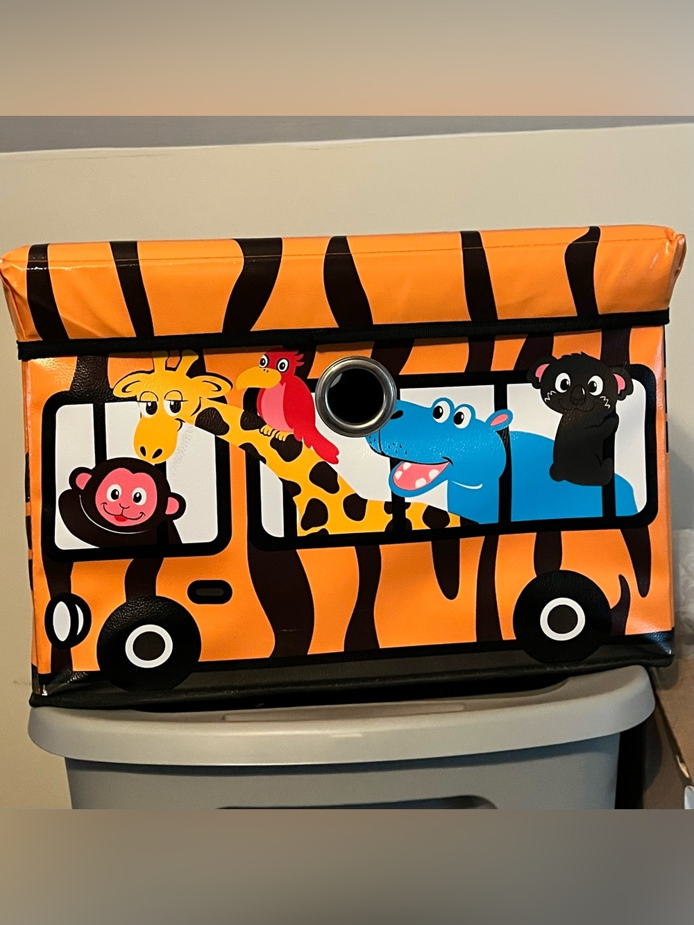 Safari Bus Kids Room or Nursery Folding Storage Bin/Toy Box (2012)